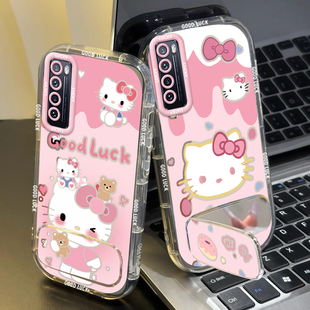 适用华为Nova7手机壳华为Nova7Pro/Nova7SE/Nova7SE活力版女款镜子支架软壳卡通超薄新款