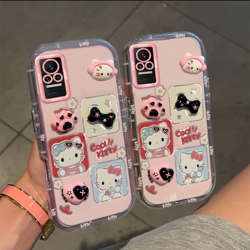 适用于小米civi手机壳卡通镜子支架小米Civi1s保护套女款防摔软壳新款可爱公仔网红高级感镜面泡芙壳