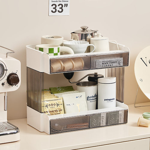 茶包咖啡零食置物架台面多功能杂物多层办公室桌面整理收纳储物架