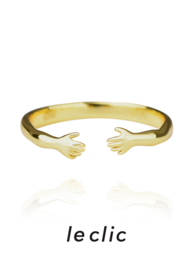 925银leclic女银镀金可爱戒指