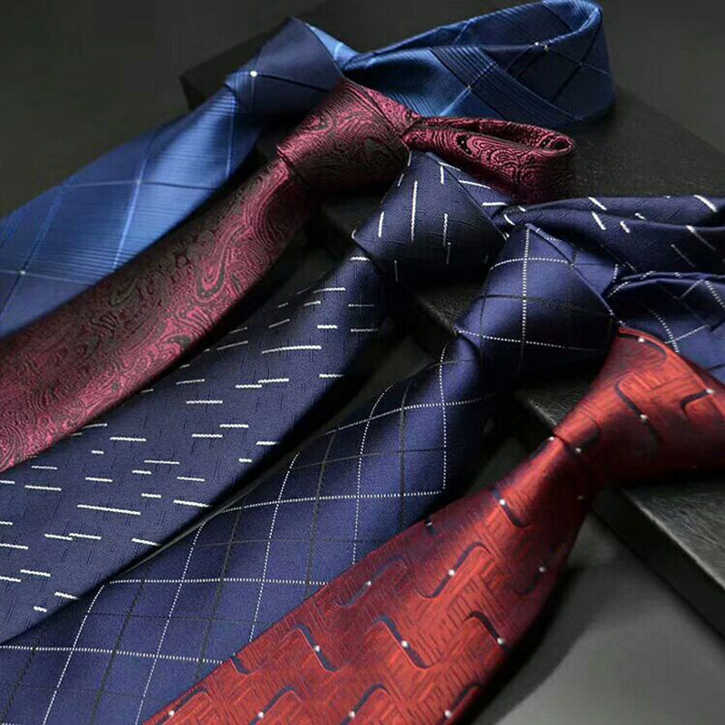 纯色箭头型男女士免打领带定制休闲提花商务印花罗纹懒人领带