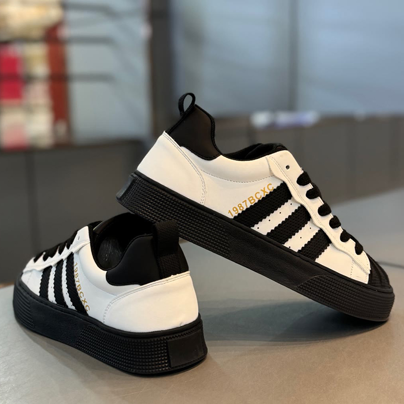 系带时尚潮流皮面软底百搭休闲鞋