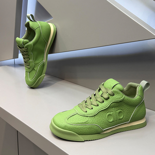 板鞋男款2025秋季新款时尚百搭厚底低帮鞋真皮学生系带爆款休闲鞋