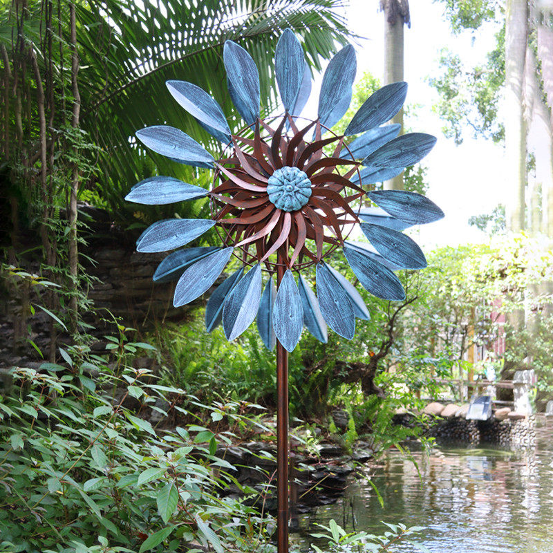 北欧花园草坪创意园艺装饰庭院院子园林布置户外铁艺风车摆件造景 时现家居 淘优券