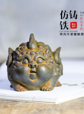 创意国风可爱招财貔貅纯手工装饰品桌面摆件古风造型