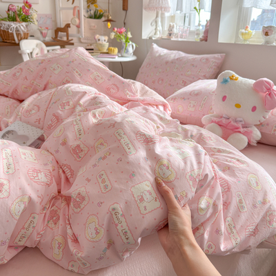 A类双层纱床上四件套纯棉全棉