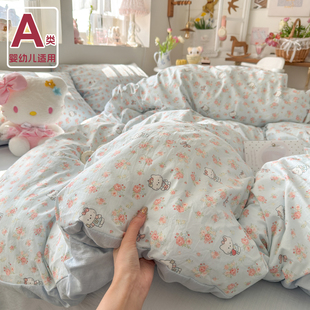 A类母婴级双层纱四件套纯棉全棉床单被套被罩学生宿舍床品三件套4