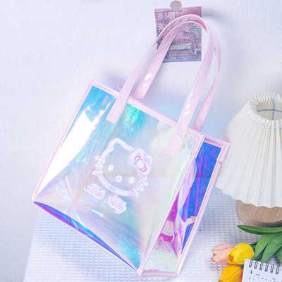 炫彩镭射手提安检ins风礼品袋