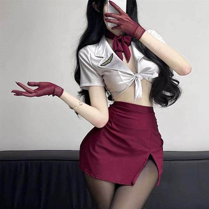性感机长空姐制服套装角色扮演夜店女装纯欲主播变装女警cos服v领