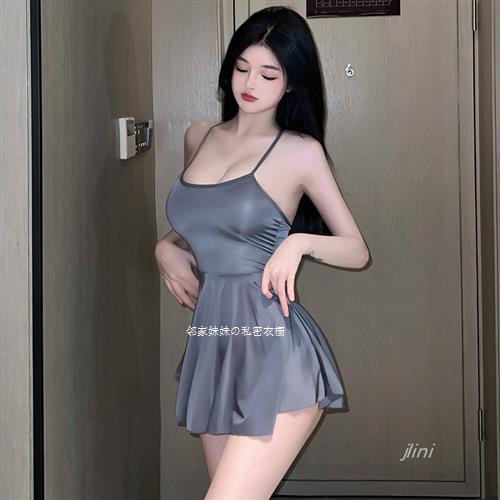 性感睡衣纯欲性感外出裙2023蕾丝吊带裙夏季冰丝薄款诱人趣味内衣