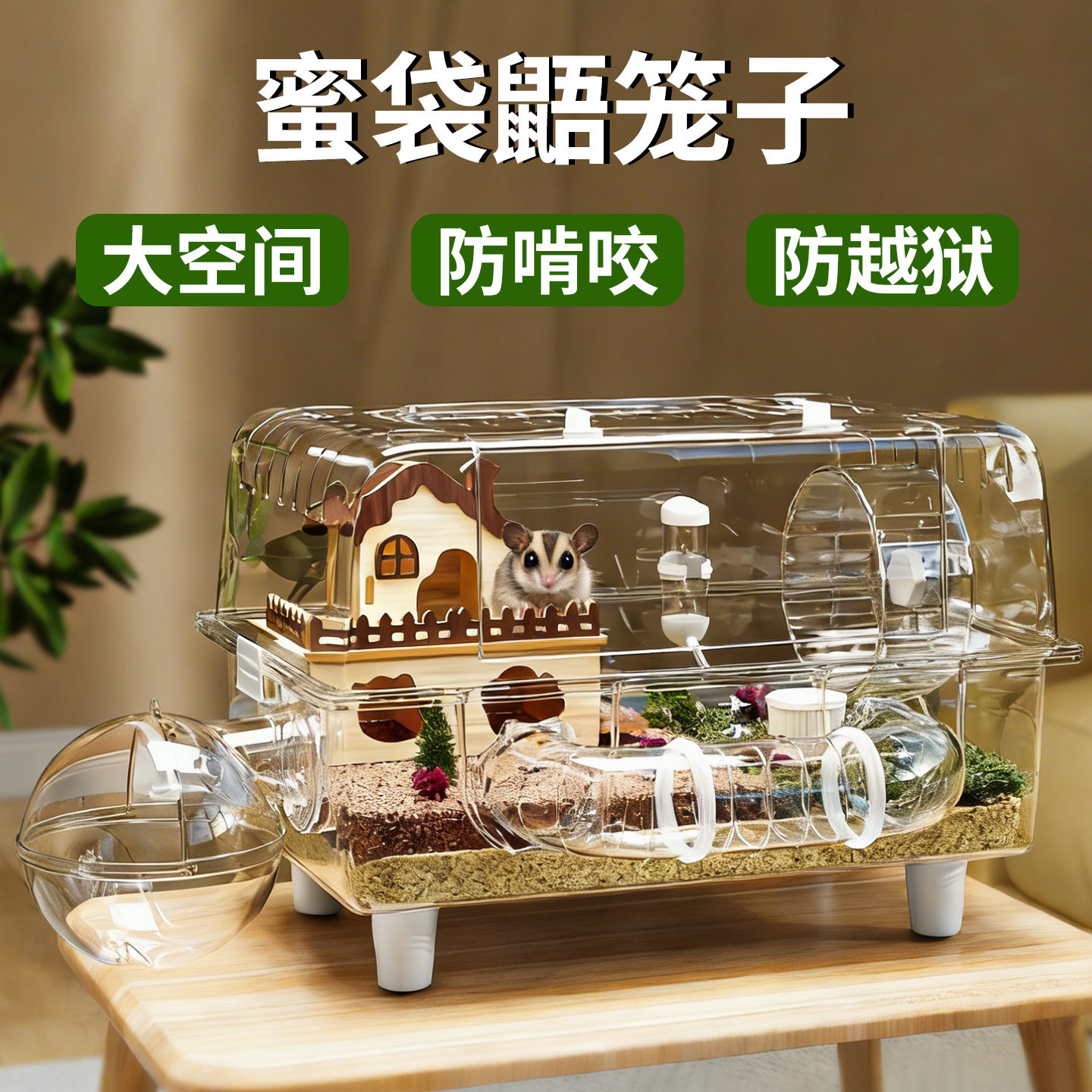 蜜袋鼯笼子专用宠物亚克力透明窝冬季超大别墅豪华防啃咬防越狱屋,宠物/宠物食品及用品,笼子,淘宝优惠券,粉丝福利购,淘宝优惠卷
