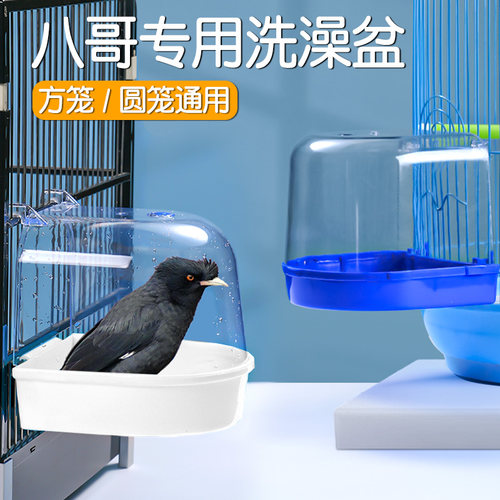 八哥专用洗澡盆神器圆笼方笼通用