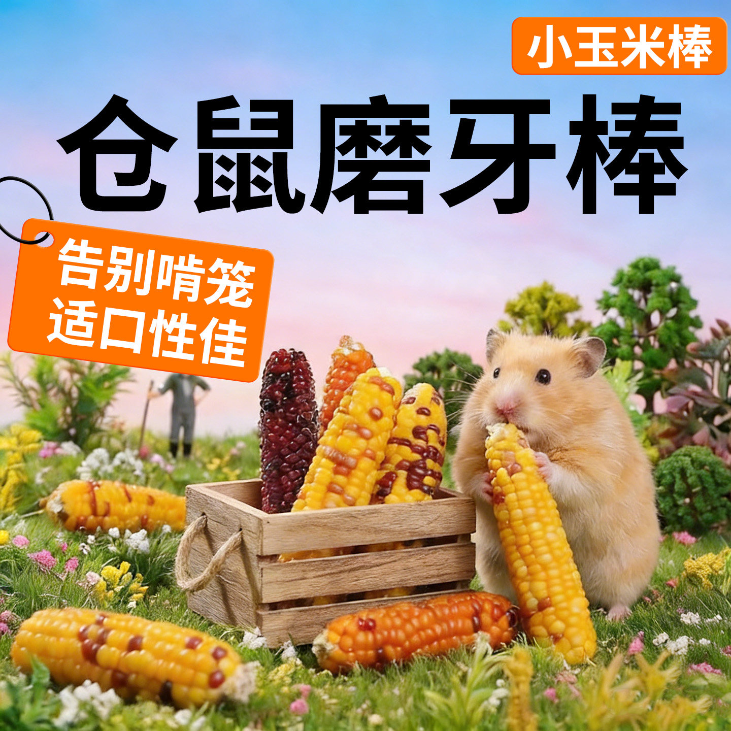 金丝熊小仓鼠磨牙玉米棒口粮零食奶酪兔子可食用营养粮食造景用品
