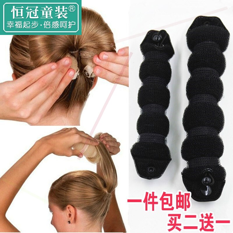 女童丸子头发饰盘发儿童器苞头小号儿童神器造型工具布艺卷发棒