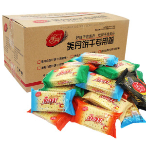 美丹白苏打饼干芝麻香葱多口味休闲办公室不添加蔗糖零食品整箱批