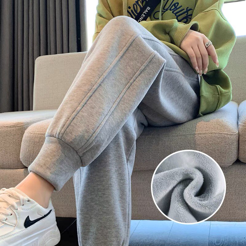 【好物】运动裤男女春秋冬季加绒加厚卫裤款宽松束脚小个子哈伦裤