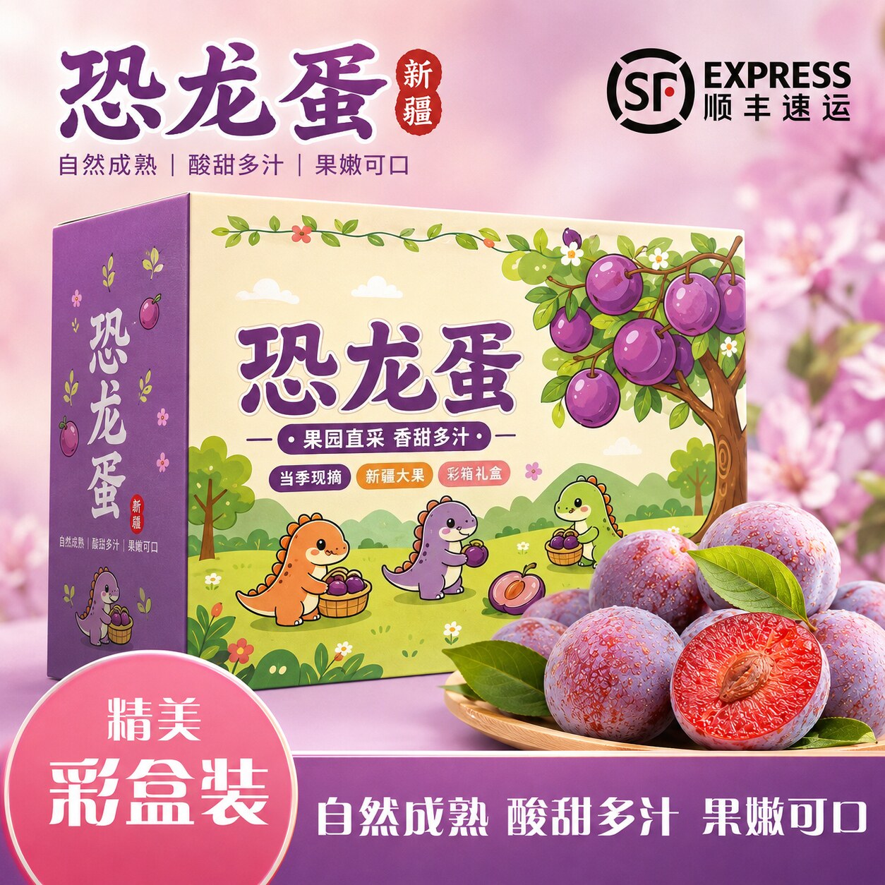（顺丰京东）新疆恐龙蛋李子红心红肉当季新鲜水果大果甜酸脆孕妇