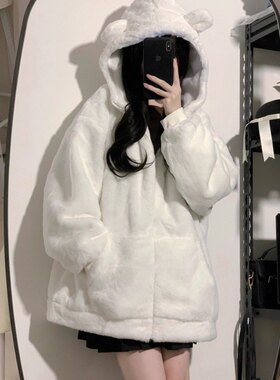 The sun in the snow开衫外套冬季羊羔毛绒棉服