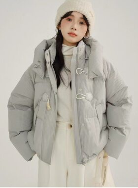 The sun in the snow新款羽绒服女短款加厚保暖白鸭绒面包服外套