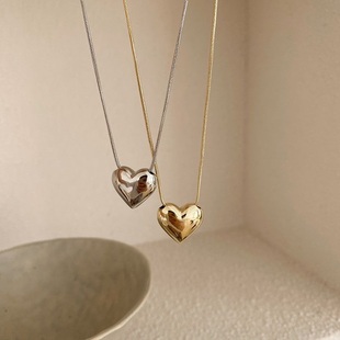 Korean Pendant Heart 2023 Love Women Gothic for Fas Necklace