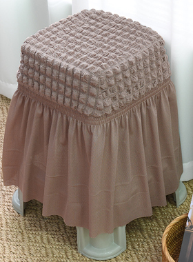 弹力板凳子套罩通用防滑一体圆形四方形铁艺塑料餐桌椅凳子罩