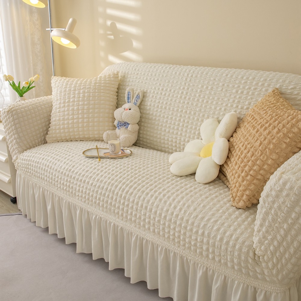 新款轻奢沙发套罩泡泡纱加厚弹力沙发套防猫抓全包万能套四季通用