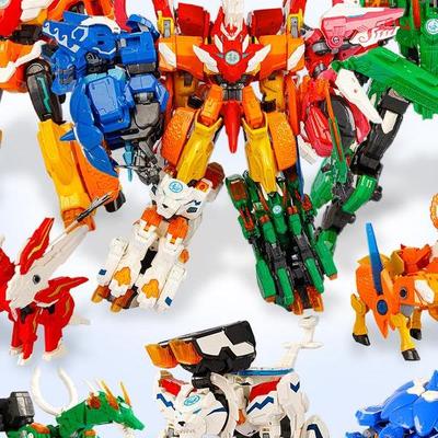 神兽金刚6之地球之盾暴龙系列机甲超变星甲王套装男孩5拼装玩具