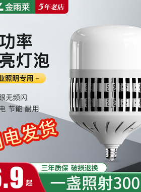 led大功率螺口灯泡200W超亮工地厂房车间照明灯E27E40家用球泡灯