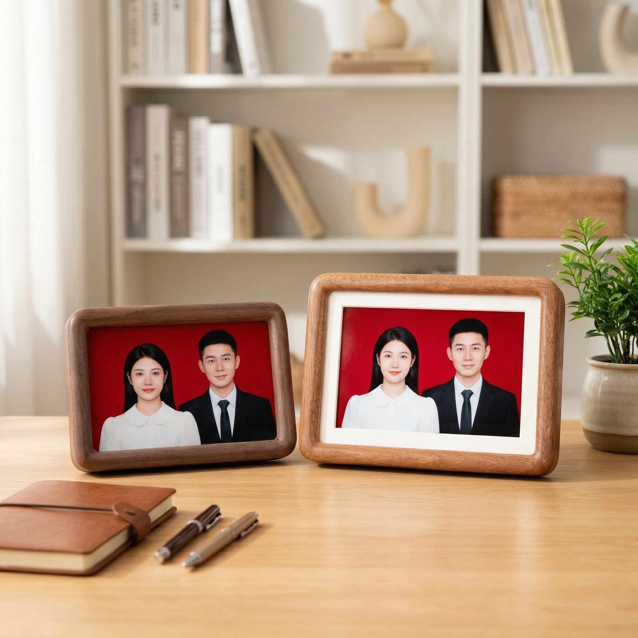海马体登记照6寸结婚证圆角相框摆台挂墙证件洗照片做成 六 7 8寸