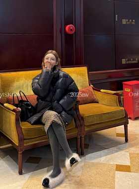 MSKIN6冬季韩系立领羽绒服女宽松显瘦浅灰粉95鸭绒高充绒保暖