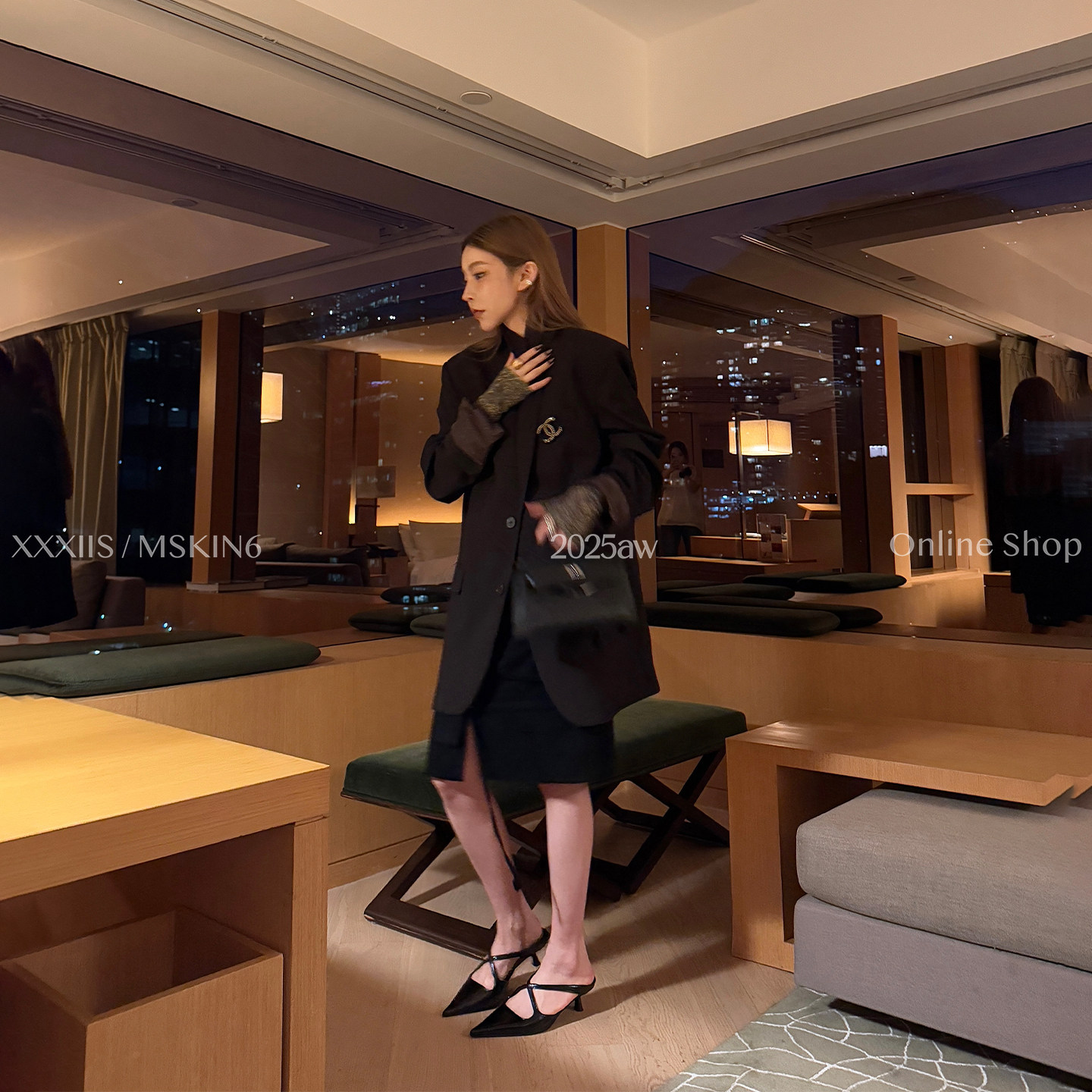 羊毛混纺西装外套女秋冬宽松显瘦