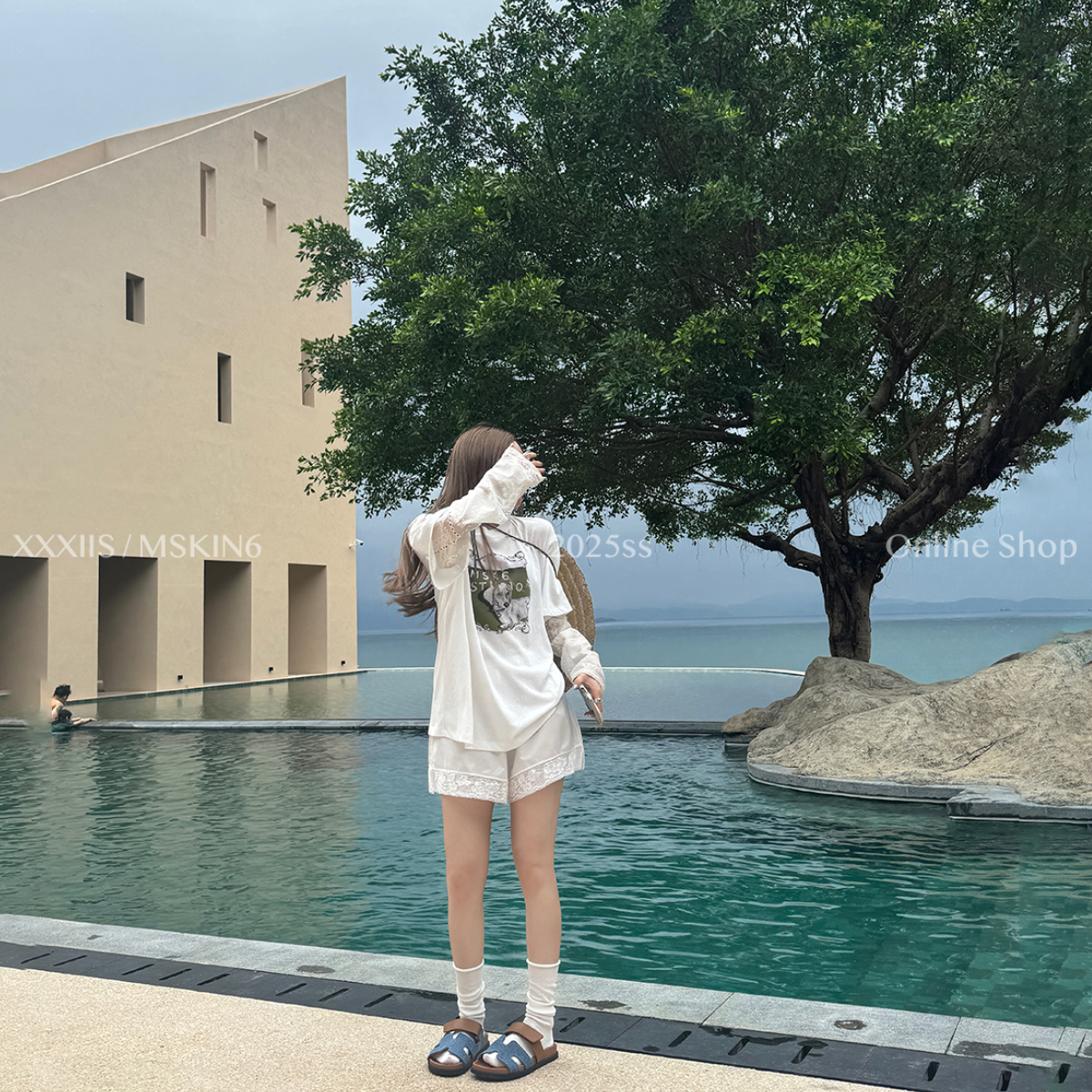 夏季拼袖狗狗字母印花长袖T恤女