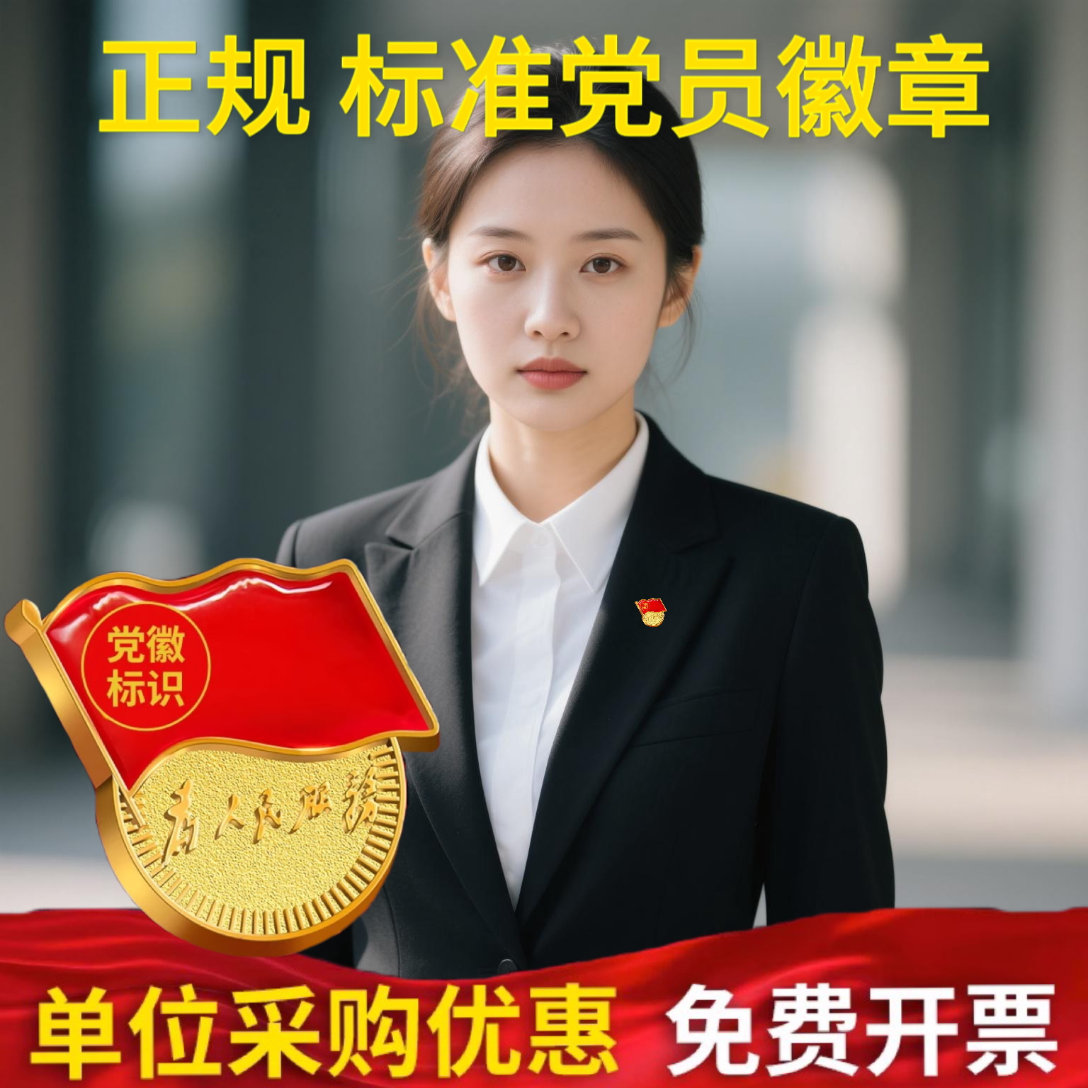 党员徽章升级款大磁铁双面强磁