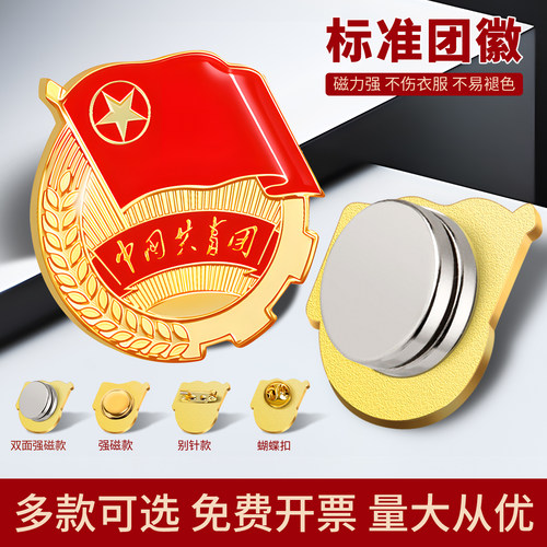 团徽中央共青团监制团徽正品共青团中央监制标准款初中生共青团磁吸标准款强磁高中生团员徽章正版胸针别针
