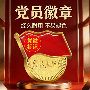 党徽正版胸针别针2026正版组织部监制标准党员徽章不褪色胸徽章胸强力磁吸不伤衣大磁铁胸章批发采购优惠