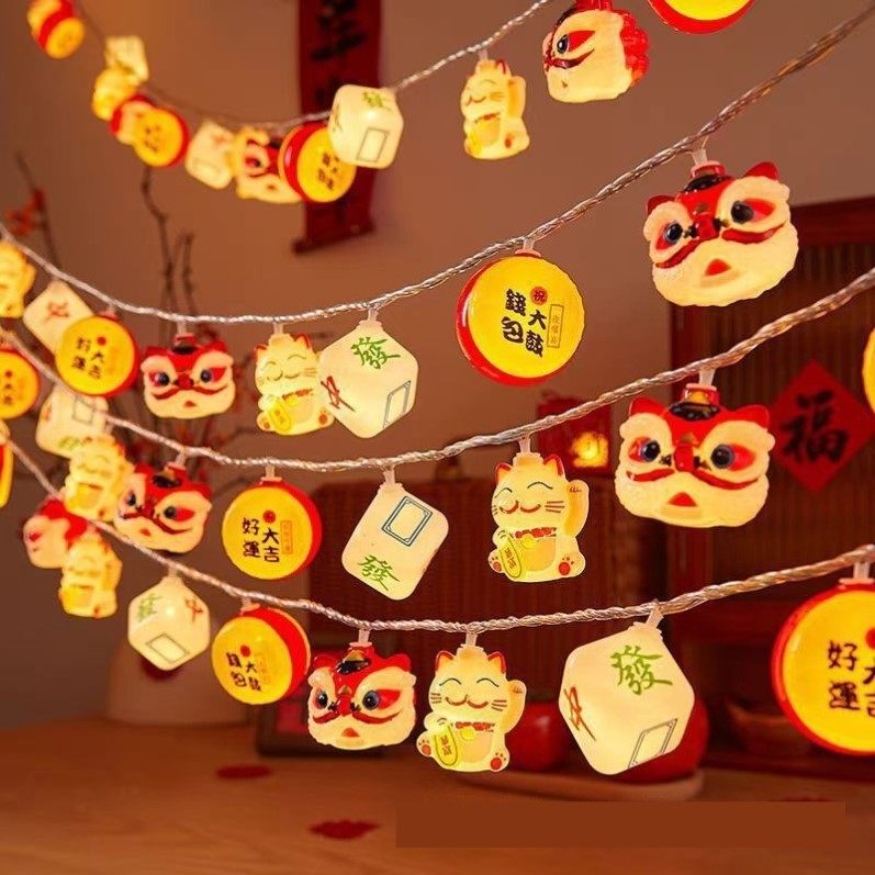 过年小彩灯串2026年新款气氛围灯带福字灯笼新年春节马年装饰灯饰