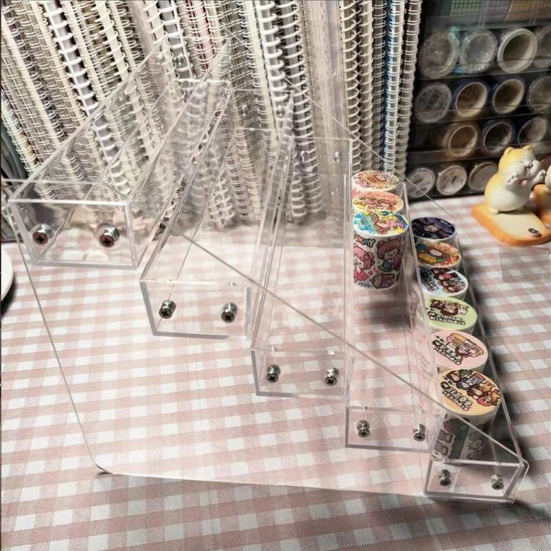 亚克力手办玩偶阶梯式陈列架多层香水化妆品收纳盒烟架桌面置物架