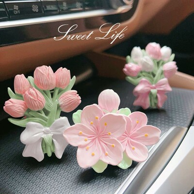 郁金香绣球花扩香石车载香薰汽车