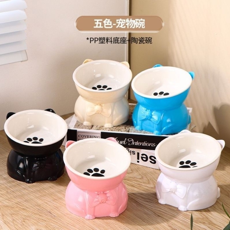 猫碗猫食盆猫咪饭碗斜口喝水碗保护颈椎防打翻狗狗碗用品