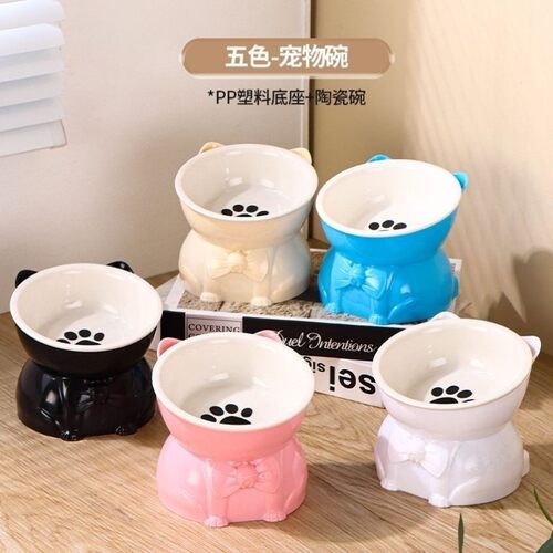 猫碗猫食盆猫咪饭碗斜口喝水碗保护颈椎防打翻狗狗碗用品