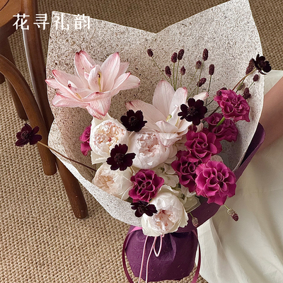 新款复古美拉德艺术纸系列花束鲜花包装纸高级感创意纹理花艺资材