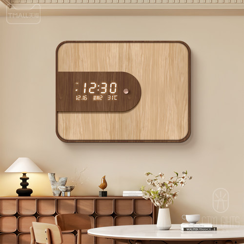 复古风电表箱装饰画带钟表