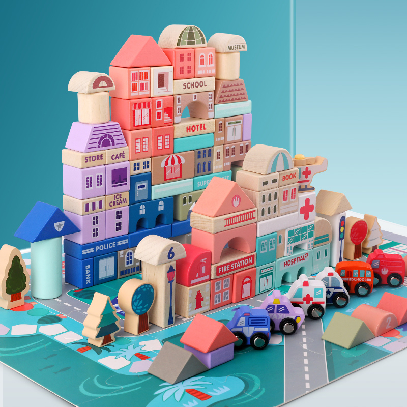 婴幼儿拼装益智木头女孩