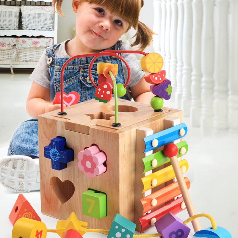 木制玩具多孔智力盒益智早教