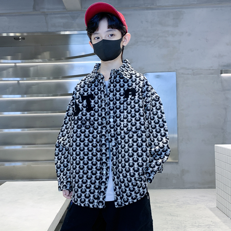 男童衬衫春秋款2025新款外套秋装