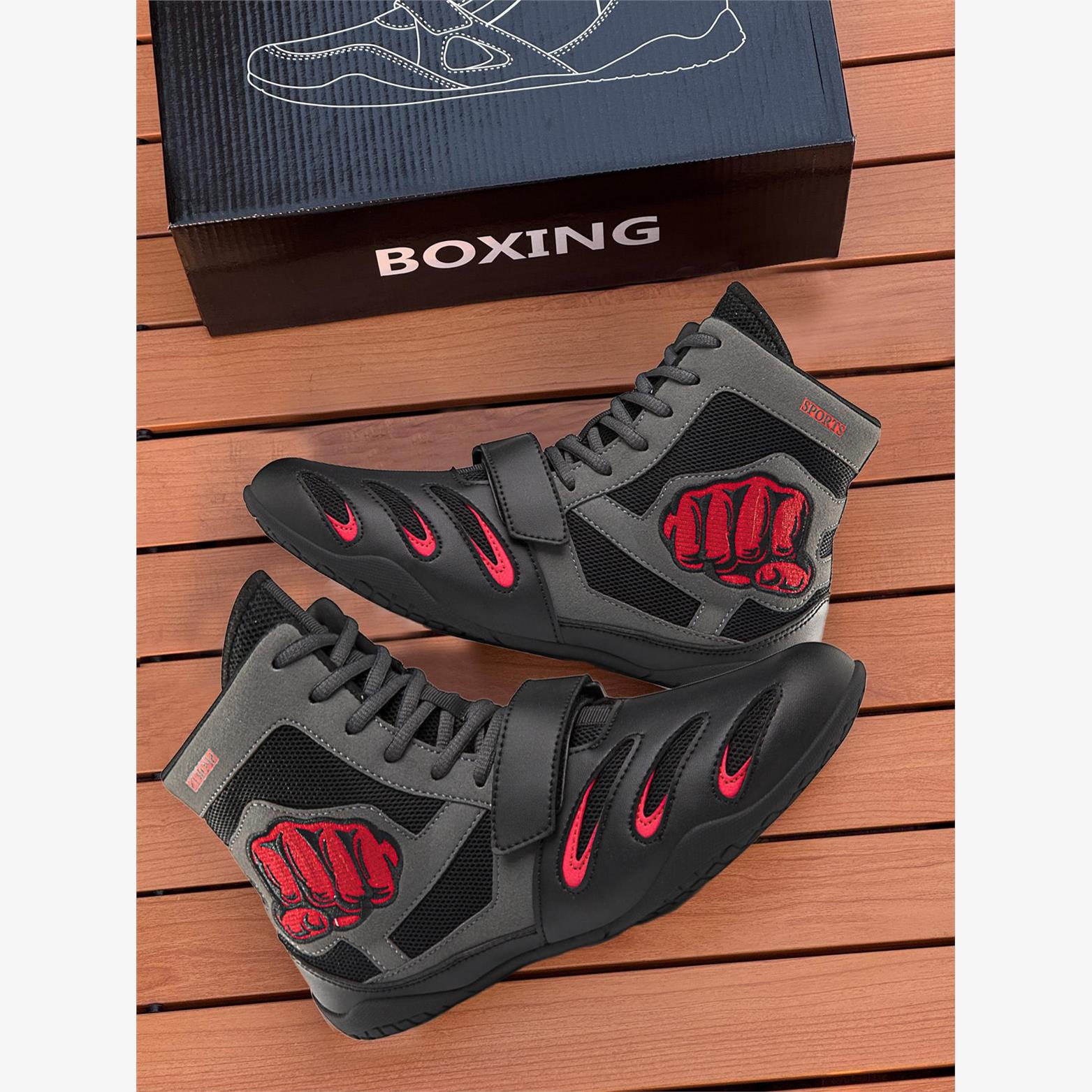 专业拳击鞋男摔跤鞋散打