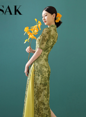 改良旗袍2026年新款民国风复古春夏新中式年轻款印花连衣裙优雅女