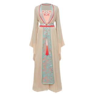 GSAK宋制改良汉服喇叭袖纱衣套装仙气撞色飘带汉元素显瘦古装女夏