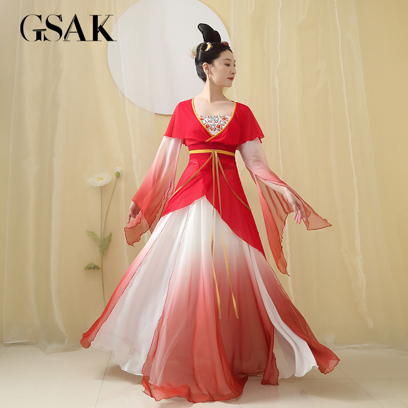 GSAK新中式唐制改良汉服红色图片