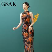 新中式 高级黑色复古连衣裙春夏女民国风走秀汉服 改良旗袍2026新款